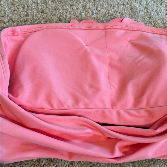 Antonio Melani Rosette Detachable Halter Strap Bandeau Swim Top Orange large - Picture 7 of 8